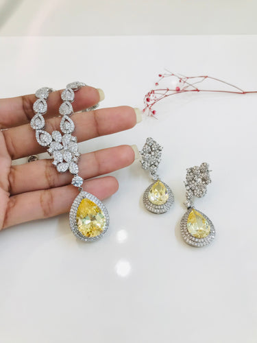 Elegant Yellow Sapphire Necklace Set